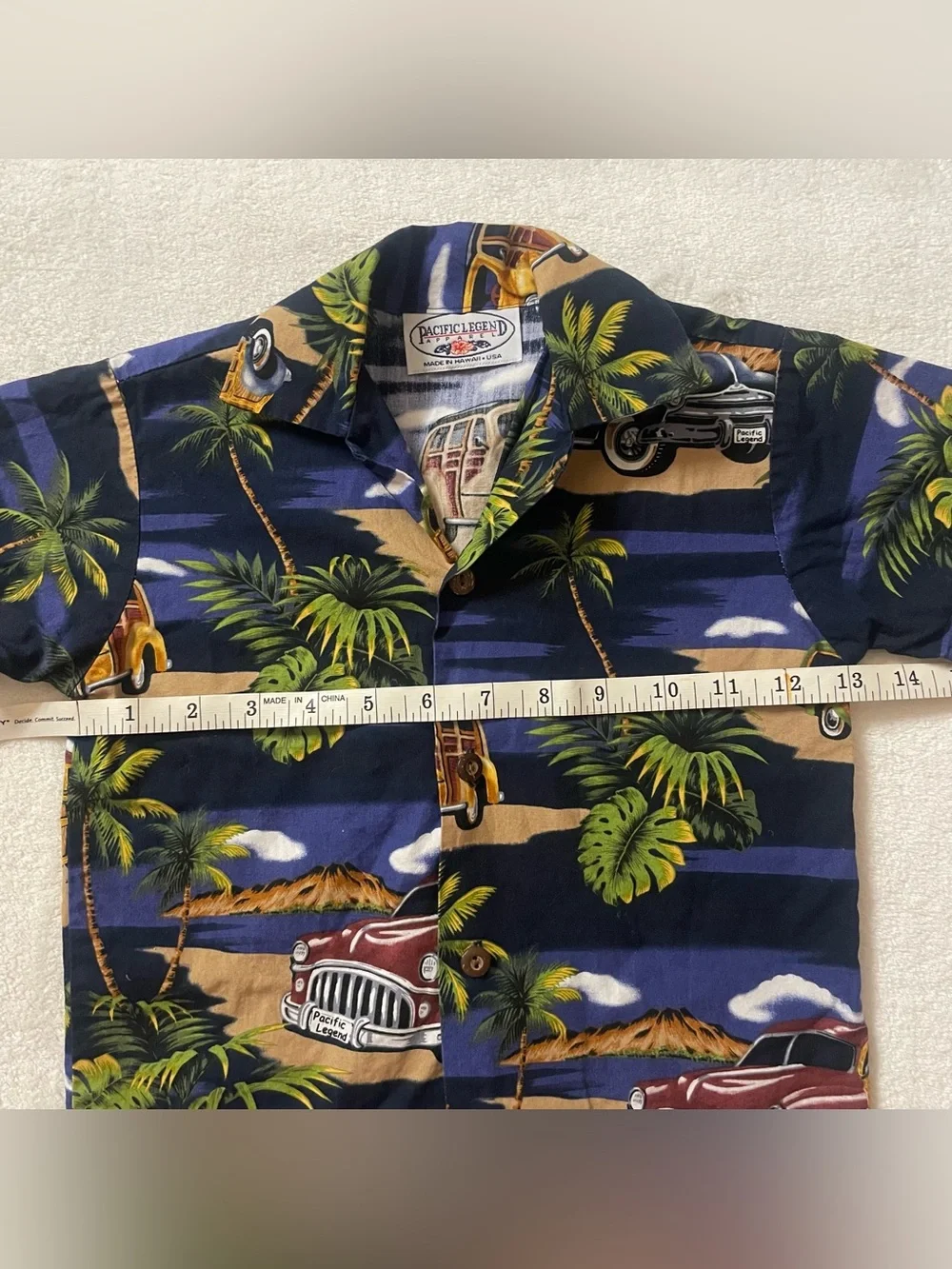 Pacific Legend Retro Palm Trees and Woody Wagons Button Down Shirt size 3T - Picture 6 of 11